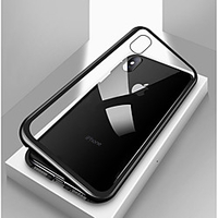 Magnetic Case for Apple iPhone 12 Pro Max 11 XR Mobile Phone Case Single Sided Metal Magnet Adsorption Tempered Glass Protective Case for iPhone 11 Pro Max SE2020 XSMAX XS X iPhone 8 Plus 7 Plus miniinthebox
