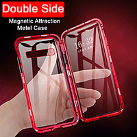 Magnetic Case For Samsung Galaxy Note10 Note9 Note8 Case Flip Double Sided Magnetic Case Transparent Tempered Glass Metal Magnetic Case for Samsung Note10Plus Note10Pro miniinthebox