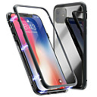Magnetic Case Single Sided Phone Case For Apple iPhone 11 / iPhone 11 Pro / iPhone 11 Pro Max Magnetic Back Cover Solid Colored Tempered Glass / Metal
