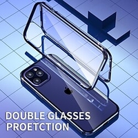 Magnetic Case with Screen Protector For Apple iPhone 13 12 Mini Pro Max Shockproof / Transparent Full Body Cases Transparent Metal miniinthebox