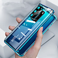 Magnetic Double Sided Case For Huawei Huawei P30 / Huawei P30 Pro / Huawei Mate 20 pro Shockproof / Dustproof Full Body Cases Transparent Tempered Glass / Metal