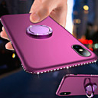 Magnetic Ring Holder Bling Diamond Soft TPU Phone Case For iphone 11 Pro Max / iphone 11 Pro / iphone 11 / XS Max XR XS X 8 Plus 8 7 Plus 7 6 Plus 6 Rhinestone Frame Silicone Shockproof Stand Cover