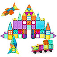 Magnetic Tiles Building Blocks 3D Magnetic Blocks Building Bricks 110 pcs STEAM Toy Geometric Pattern Educational Building Toys All Toy Gift / Kid
