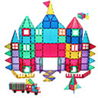 Magnetic Tiles Building Blocks 3D Magnetic Blocks Building Bricks 130 pcs STEAM Toy Geometric Pattern Educational Building Toys All Toy Gift / Kid