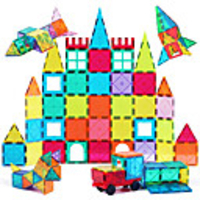 Magnetic Tiles Building Blocks 3D Magnetic Blocks Building Bricks 55 pcs STEAM Toy Geometric Pattern Educational Building Toys All Toy Gift / Kid