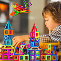 Magnetic Tiles Magnet Toy Building Blocks Educational Toy Model Building Kit 3D Magnetic Blocks Stress Reliever 30-199 pcs STEAM Toy compatible ABS Legoing For Children Magnetic Durable Educational