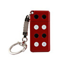 Mahjong Shape Cigarette Table Lighter with Keychain Red