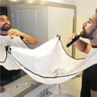 Male Beard Haircut Apron Waterproof Floral Cloth Household Cleaning Protecter Bathroom Accessories With suction cup A10890