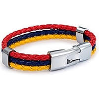 man-made leather wristband rope braided colombian flag 8 inch bracelet for mens womens gift