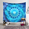 Mandala Bohemian Wall Tapestry Art Decor Blanket Curtain Hanging Home Bedroom Living Room Decoration Boho Hippie Polyester Fiber Blue Lotus Geometric Symmetrical Pattern Orchid Pavilion Design