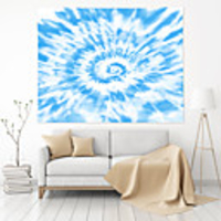 Mandala Bohemian Wall Tapestry Art Decor Blanket Curtain Picnic Tablecloth Hanging Home Bedroom Living Room Dorm Decoration Boho Hippie Polyester Blue And White Tie Dye
