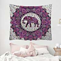 Mandala Bohemian Wall Tapestry Art Decor Blanket Curtain Picnic Tablecloth Hanging Home Bedroom Living Room Dorm Decoration Boho Hippie Polyester Fiber Mandala Lndia Elephant