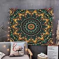 Mandala Bohemian Wall Tapestry Art Decor Blanket Curtain Picnic Tablecloth Hanging Home Bedroom Living Room Dorm Decoration Boho Hippie Psychedelic Floral Flower Lotus