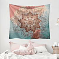Mandala Bohemian Wall Tapestry Art Decor Blanket Curtain Picnic Tablecloth Hanging Home Bedroom Living Room Dorm Decoration Boho Hippie Psychedelic Floral Flower Lotus