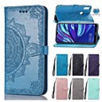 Mandala Embossed Wallet Leather Flip Phone Case For Huawei Y9 2019 Y7 Pro 2019 Y6 Pro 2019 Y9 2018 Y7 2018 Y6 2018 Y5 2018 P Smart Plus 2019 Honor 20 Pro Honor 20i Card Holder Stand Case Cover