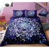 Mandala Pattern 3-Piece Duvet Cover Set Hotel Bedding Sets Comforter Cover with Soft Lightweight Microfiber,  Include 1 Duvet Cover,  2 Pillowcases for Double/Queen/King(1 Pillowcase for Twin/Single)