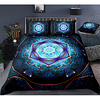 Mandala Pattern 3-Piece Duvet Cover Set Hotel Bedding Sets Comforter Cover with Soft Lightweight Microfiber,  Include 1 Duvet Cover,  2 Pillowcases for Double/Queen/King(1 Pillowcase for Twin/Single)