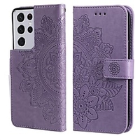 Mandala Wallet Leather Phone Case For Samsung Galaxy S21 Plus Ultra A72 A52 A42 A32 Magnetic Flip Folio Full Body Protective Cover with Card Slots Kickstand miniinthebox