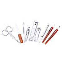 Manicure and Pedicure Tools with Carrying Leather Case (9-Piece Set)