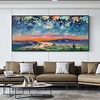 Manual Handmade Oil Painting Hand Painted Horizontal Panoramic Abstract Landscape Modern Realism Rolled Canvas (No Frame) miniinthebox