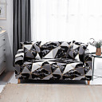 Marble Geometric Print Sofa Cover Couch Cover Furniture Protector Soft Stretch Sofa Slipcover Spandex Jacquard Fabric Super Fit for 1~4 Cushion Couch and L Shape Sofa, Easy to Install