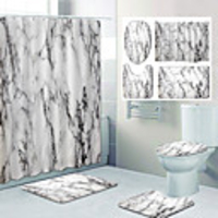 Marble Pattern PrintingBathroom Shower Curtain Leisure Toilet Four-Piece Design