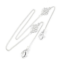 mask necklace holder with silver fancy celtic knot pendants,  womens face mask accessories,  mask lanyard,  mask chain,  large lobster clasp,  fits most masks,  3 mm curb chain