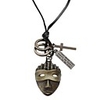 Mask Pattern Cow Leather Necklace