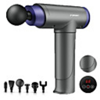 Massage Gun Deep Tissue Percussion Muscle Massager Ultra-Quiet 20 Speeds Touch Screen Fascia Gun with 6 Massage Heads for Muscle Tension Relief (grey)