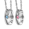 matching necklaces for couples,  his and hers engraved rhinestone ring pendant gifts for boyfriend girlfriend