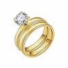 matt stainless steel wedding band 3mm engagement ring size 6 to 10 (gold,  9)