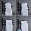 Matte Black Swing Arm Towel Bar with Hook Contemporary Aluminum Multi Rods Towel Bar Wall Mounted 1pc miniinthebox