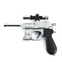 Mauser Gun Shaped Lighter with Red Laser Light (Silver)