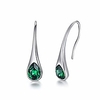 may birthstone sterling silver teardrop dangle drop earrings with simulated emerald crystals from swarovski