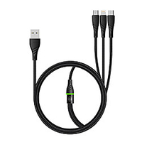 MCDODO Micro USB Lightning USB C Cable All-In-1 1 to 3 2.4 A 1.2m(4Ft) TPE For Samsung Xiaomi HuaweiPhone Accessory miniinthebox