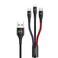 MCDODO Micro USB Lightning USB C Cable Braided LED 1 to 3 2.4 A 1.2m(4Ft) Nylon TPE For Samsung Xiaomi HuaweiPhone Accessory miniinthebox