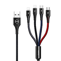 MCDODO Micro USB Lightning USB C Cable Braided LED 1 to 4 2.4 A 1.2m(4Ft) Nylon TPE For Samsung Xiaomi HuaweiPhone Accessory miniinthebox