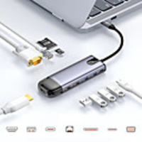 Mcdodo USB C HUB Type C To Multi USB 3.0 RJ45 HDMI VGA Adapter PD 100W For MacBookIPadPro2020 Huawei Mate 30 Splitter Type C HUB 10 in 1