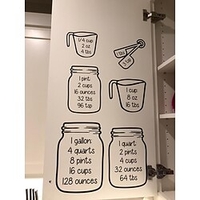 Measuring Cups Conversion Baking Vinyl Wall Art Decal Sticker miniinthebox