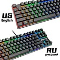 Mechanical Keyboard Wired Gaming Keyboard RGB Mix Backlit 104 Blue Red Switch For Game Laptop PC US