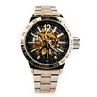 Mechanical Self-winding Luminous Wristwatch Golden Black