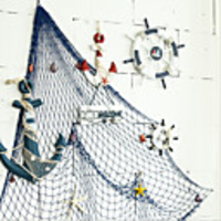 Mediterranean Decorative Fishing Net Thick Hemp Rope Background Wall Decoration Hanging Fish Net