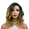Medium Lengte Golvend Wave Hittebestendige Synthetisch Haar Pruiken Voor Vrouwen Meisjes Met Pony Feestavond Out Ombre Kleur miniinthebox