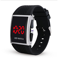 Men and Women Sport Watch Quartz Outdoor Calendar / date / day Digital White Black Red / One Year / Silicone / Chronograph / Large Dial