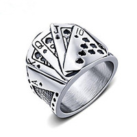 Men Band Ring Geometrical Silver Tungsten Steel Poker Fashion 1pc 7 8 9 10 11 / Men