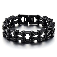 men black heavy sturdy bike chain motorcycle chain bracelet of stainless steel,  high polished