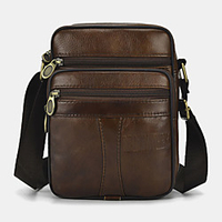 men genuine leather business casual solid color leather shoulder bag crossbody bag miniinthebox