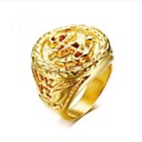 Men Midi Ring Retro Gold Titanium Steel Anchor Fashion Dubai 1pc 7 8 9 10 11 / Men