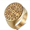 Men Midi Ring Retro Gold Titanium Steel Creative family crest Vintage 1pc 8 9 10 11 12 / Men