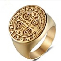 Men Midi Ring Retro Gold Titanium Steel Creative family crest Vintage 1pc 8 9 10 11 12 / Men